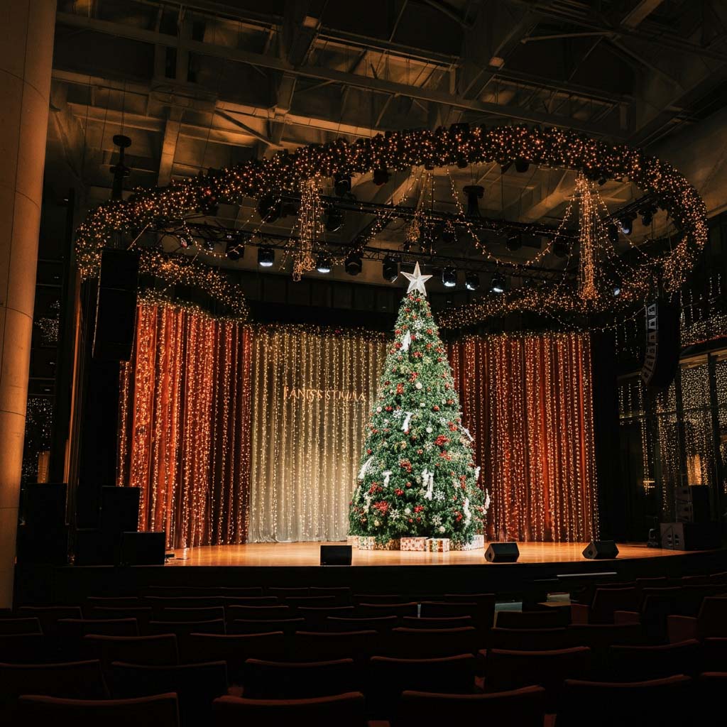 14 Cách trang trí sân khấu Noel đẹp, ấn tượng nhất